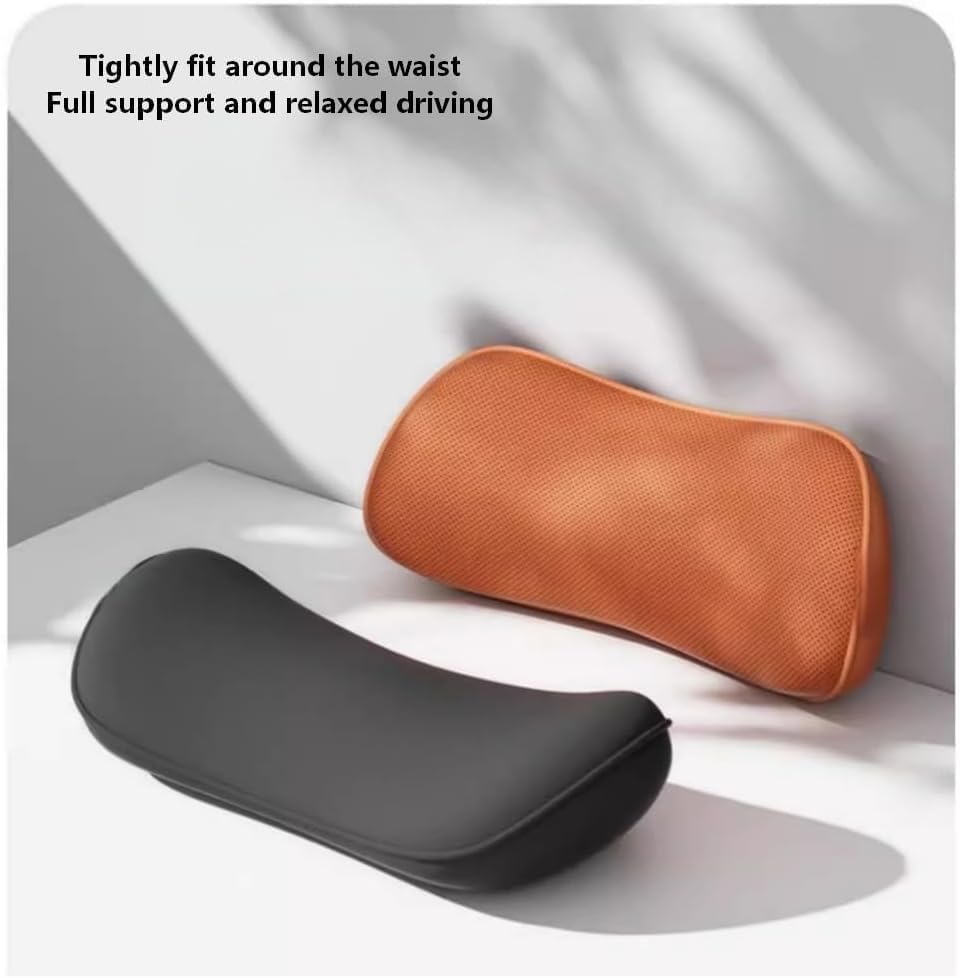 Lumbar Support Pillow for Car, Memory Foam Lumbar Pillow for Lower Back Pain Relief - Back Cushion for Driving, Chair Support for Car-Office Chair, SUV Waist Pillow - Beige