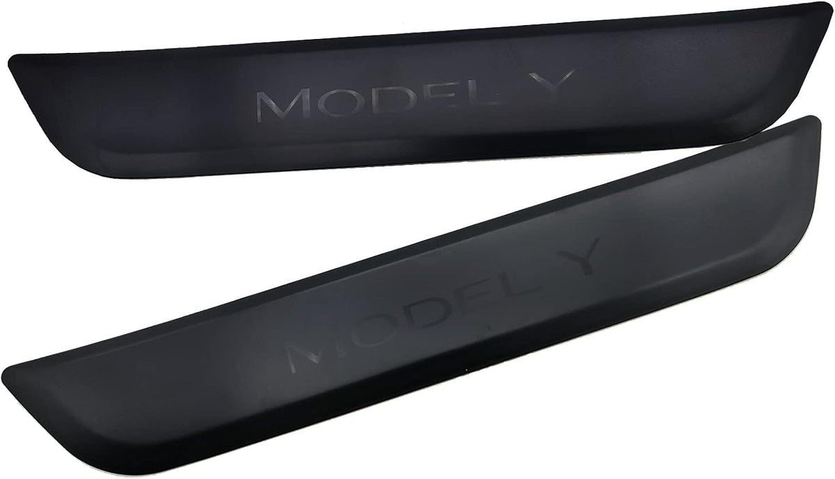 ABS Rear Door Sill Guards Protector Scuff Plate Cover for Tesla Model Y 2021+ Car Door Sill Decal Sticker Pedal Protection Strip (Rear Door sill Strip), (T-DS-TSL-1130)