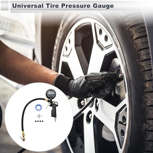1 Set Universal Tire Pressure Gauge 200PSI 2.68Inch Digital Pressure Gauge with Inflator Tyre Air PSI Meter for Motorcycle SUV Truck