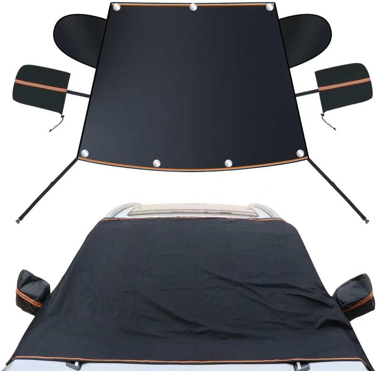 Winter Windshield Covers for Ice and Snow Windshield Frost Cover for Car Heavy Duty Windshield Hail Protector 600D Car Frost and Ice Removal for Truck SUV