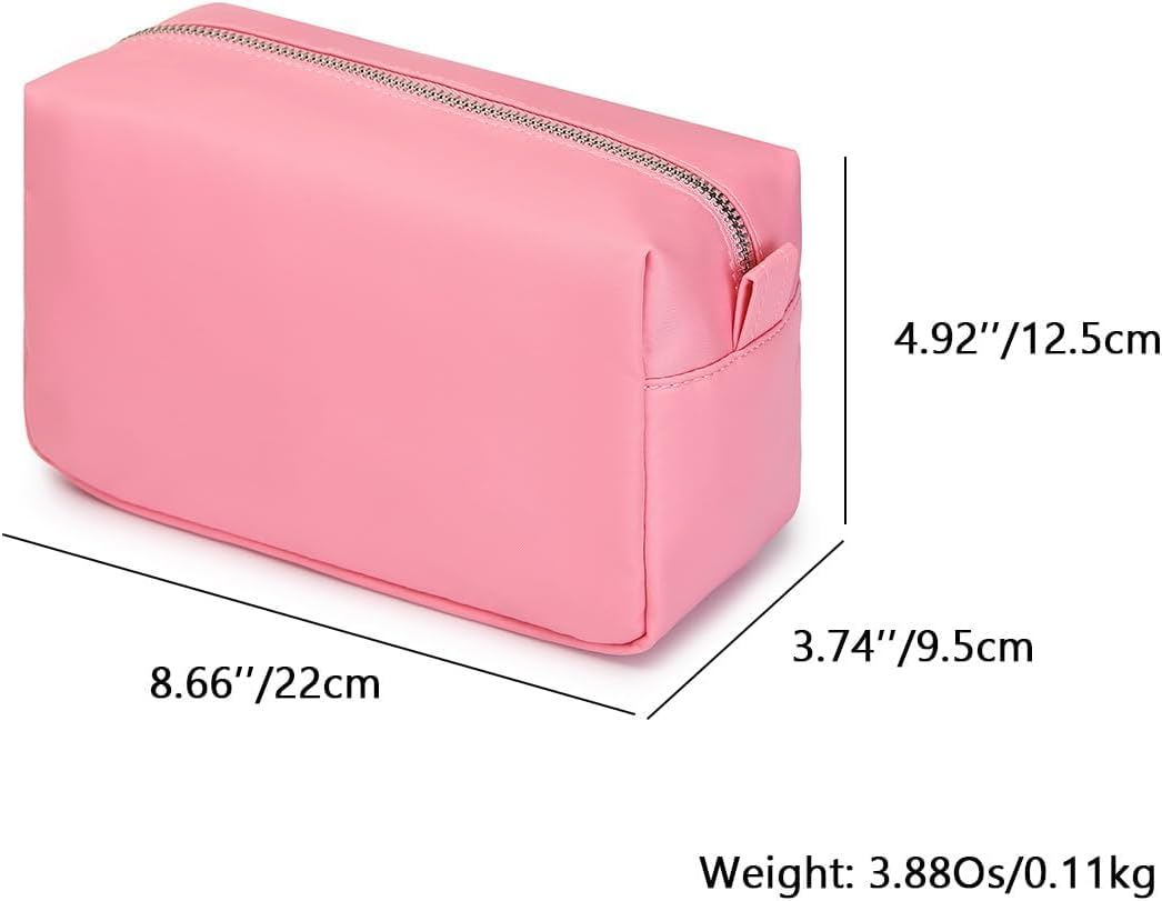 Travel Makeup Bag, Ring Clasp Wristlet Organizer (Pink)