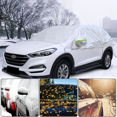 Car Half Cover for Dodge Ram 1500 2500 3500 Pickup 2009-2018, Auto Sun Shade Protector Windshield Snow Cover Exterior Weather Guard Sedan Windshield Sun Protection,SUV