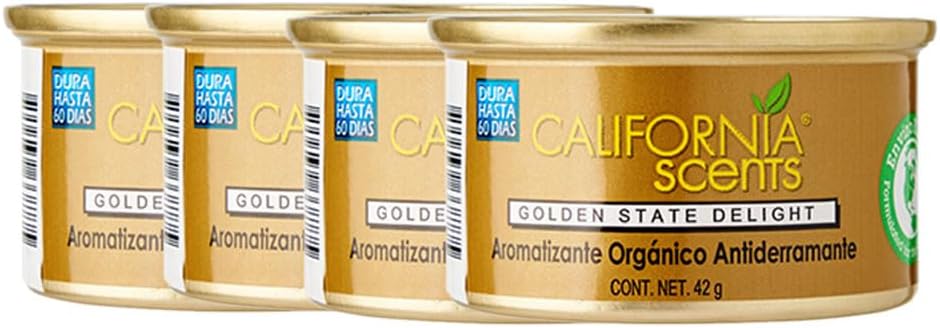 California Scents Spillproof Organic Air Freshener, Newport New Car, 1.5 Ounce Canister (Pack of 4)