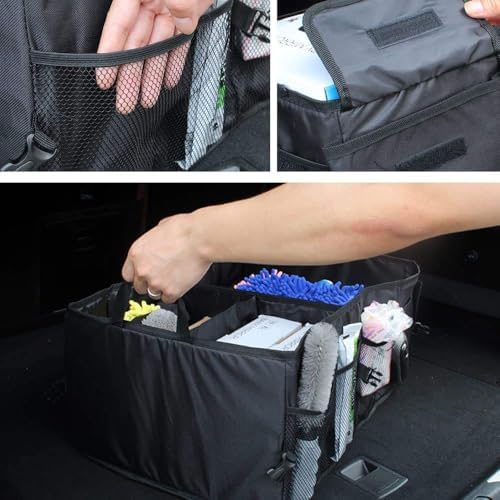 Premium Collapsible Car Trunk Organizer | Durable Multi-Section Vehicle Storage
