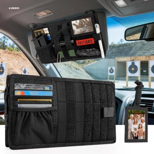 OneTigris Tactical MOLLE Sun Visor Organizer, Car Visor Panel EDC Storage