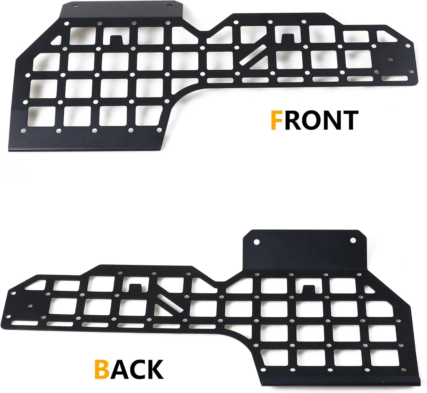 Molle Panel for 2021 2022 2023 2024 2025 Ford Bronco 2/4 Door Interior Accessories Center Console Storage Passenger Side Grid Plate Organizer Gear Shifter Right Side Hanging Steel Rack, Black