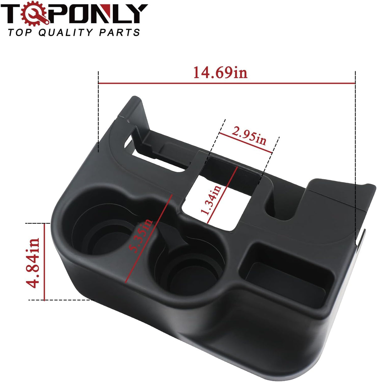 Cup Holder Attachment for Center Console | Compatible with 2003-2012 Dodge Ram 1500 2500 3500 Truck | Replaces SS281AZAA Front Seat Add-On Cupholder Tray Insert