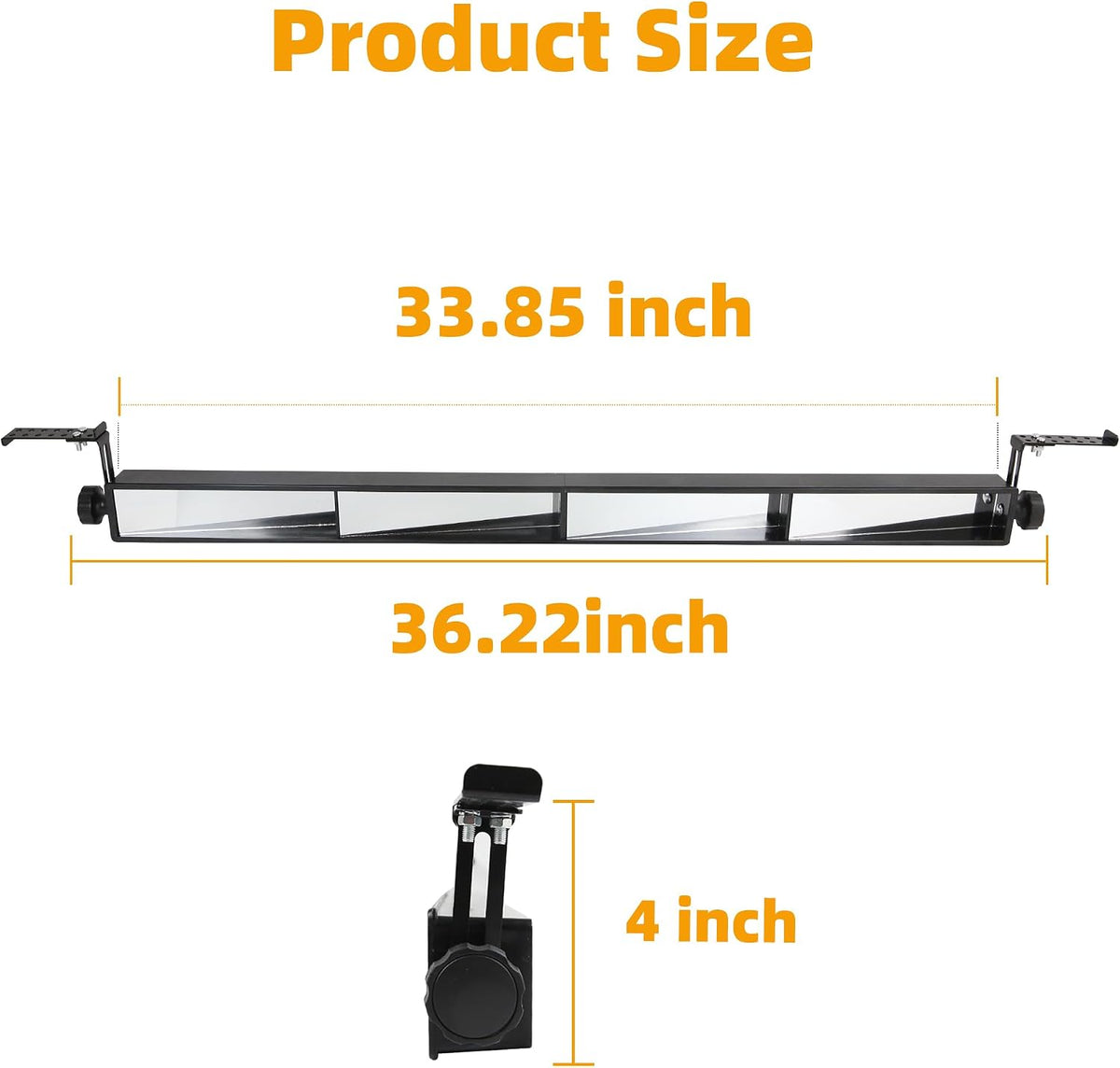 Golf Cart Rear View Mirror 4 Panel Universal for Yamaha EZGO Club Car, Wide Angle View Wink Mirror, Eliminate Blind Spots