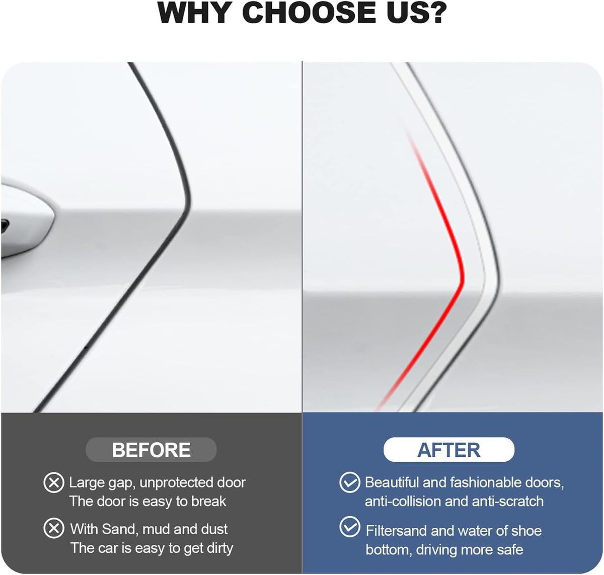 Transparent Widen Car Door Protector, 32.8FT
