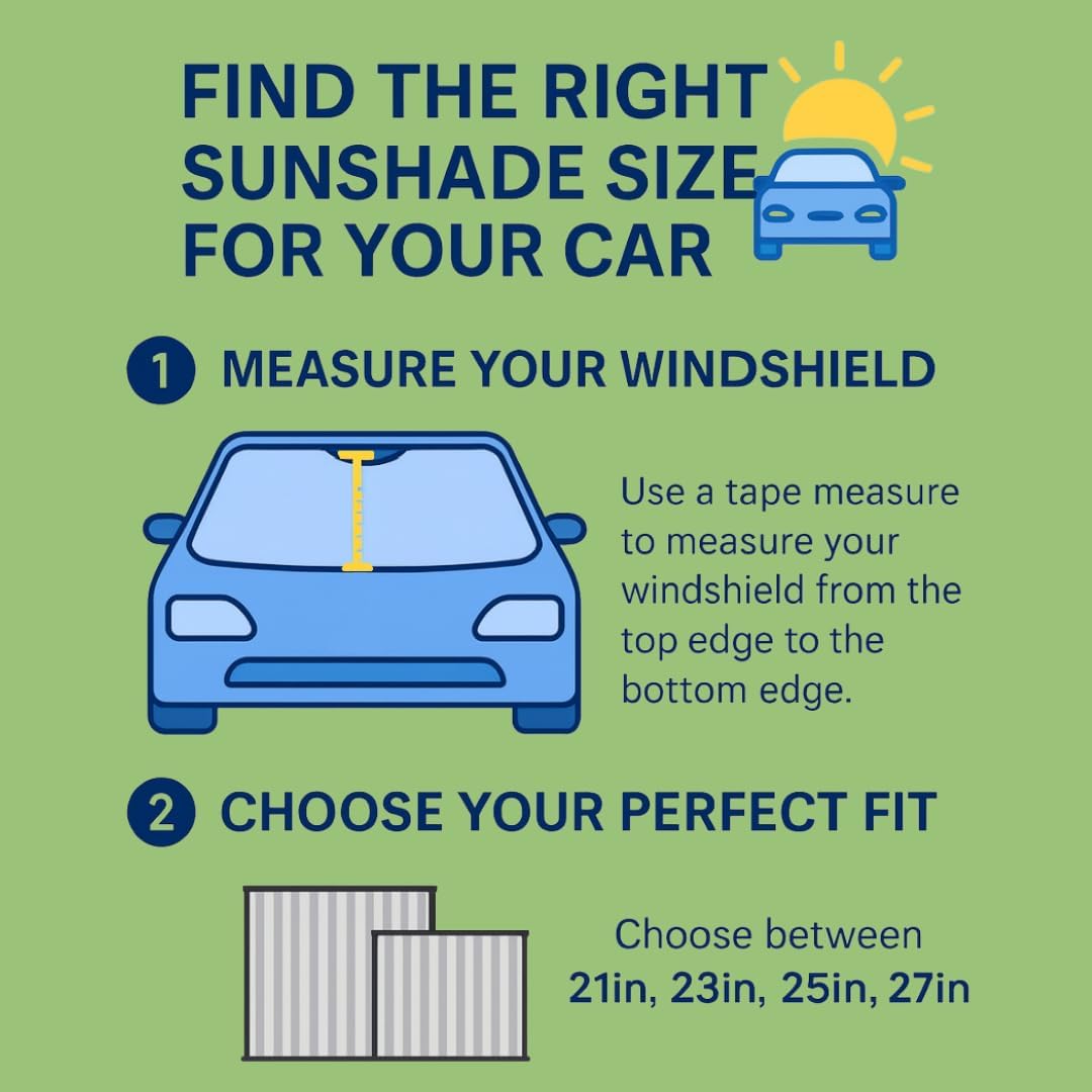 Dash Designs 25" Retractable Windshield Sunshade - Car & Truck Windshield Shade for SUVs, Pickups & Sedans, Accordion Retractable Design, UV Protection, Heat Blocking Sun Shade