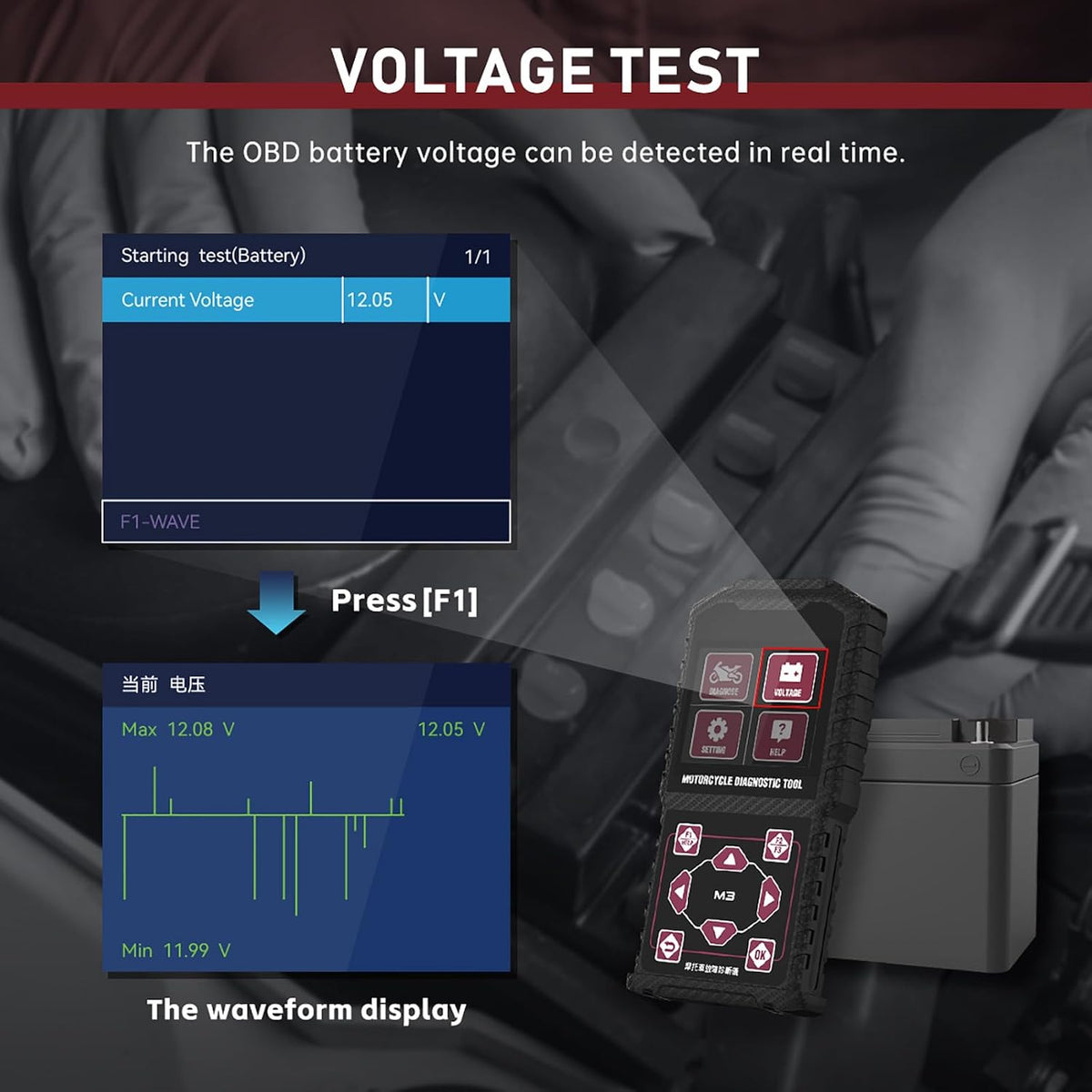 M3-A Motorcycle Diagnostic Tool for Honda, Kawasaki and Yamaha