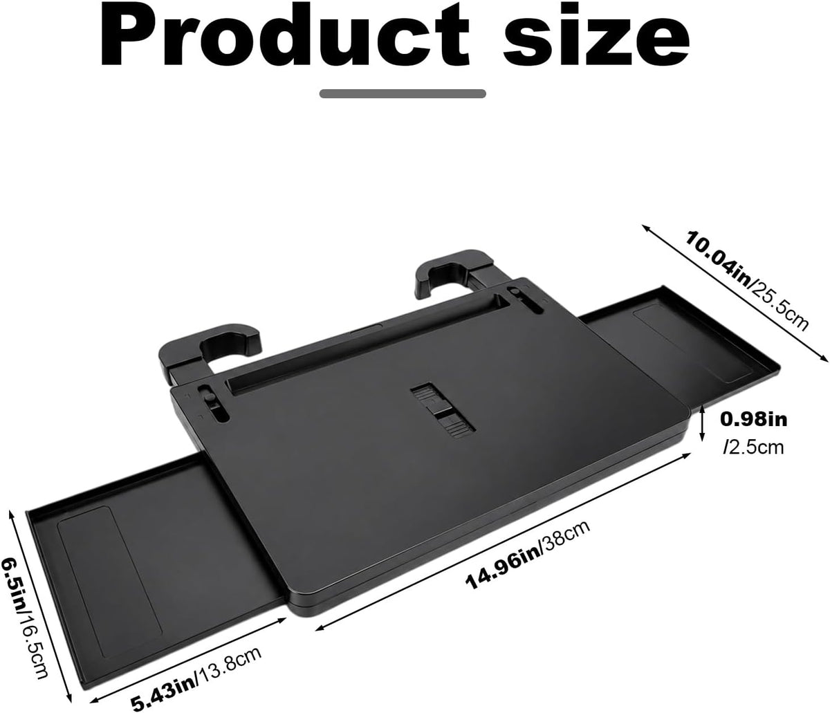 2‑in‑1 Extendable Steering Wheel Tray, Adjustable Car Desk