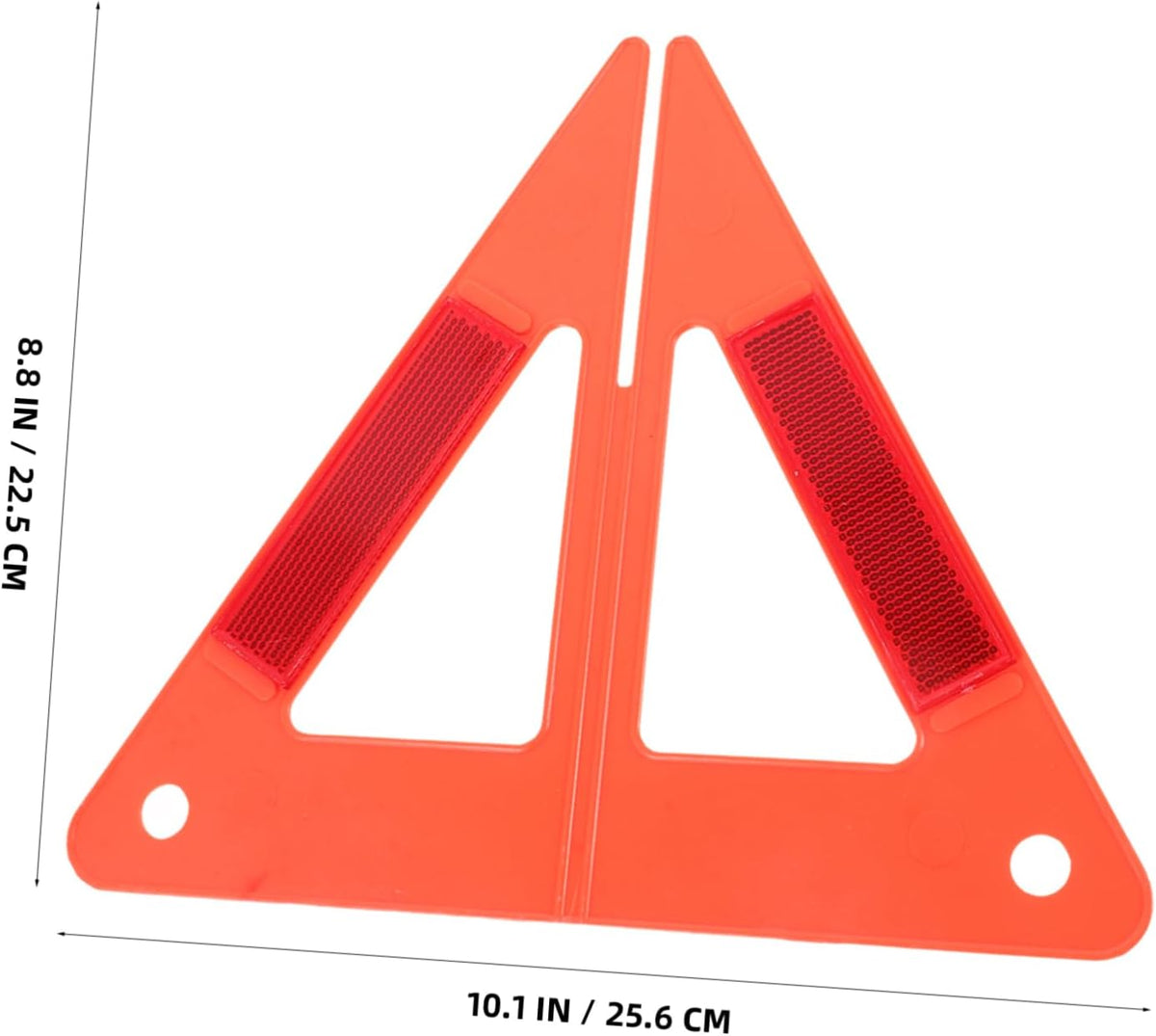 2 Sets Plastic Triangle Car Road Warning Sign Reflective