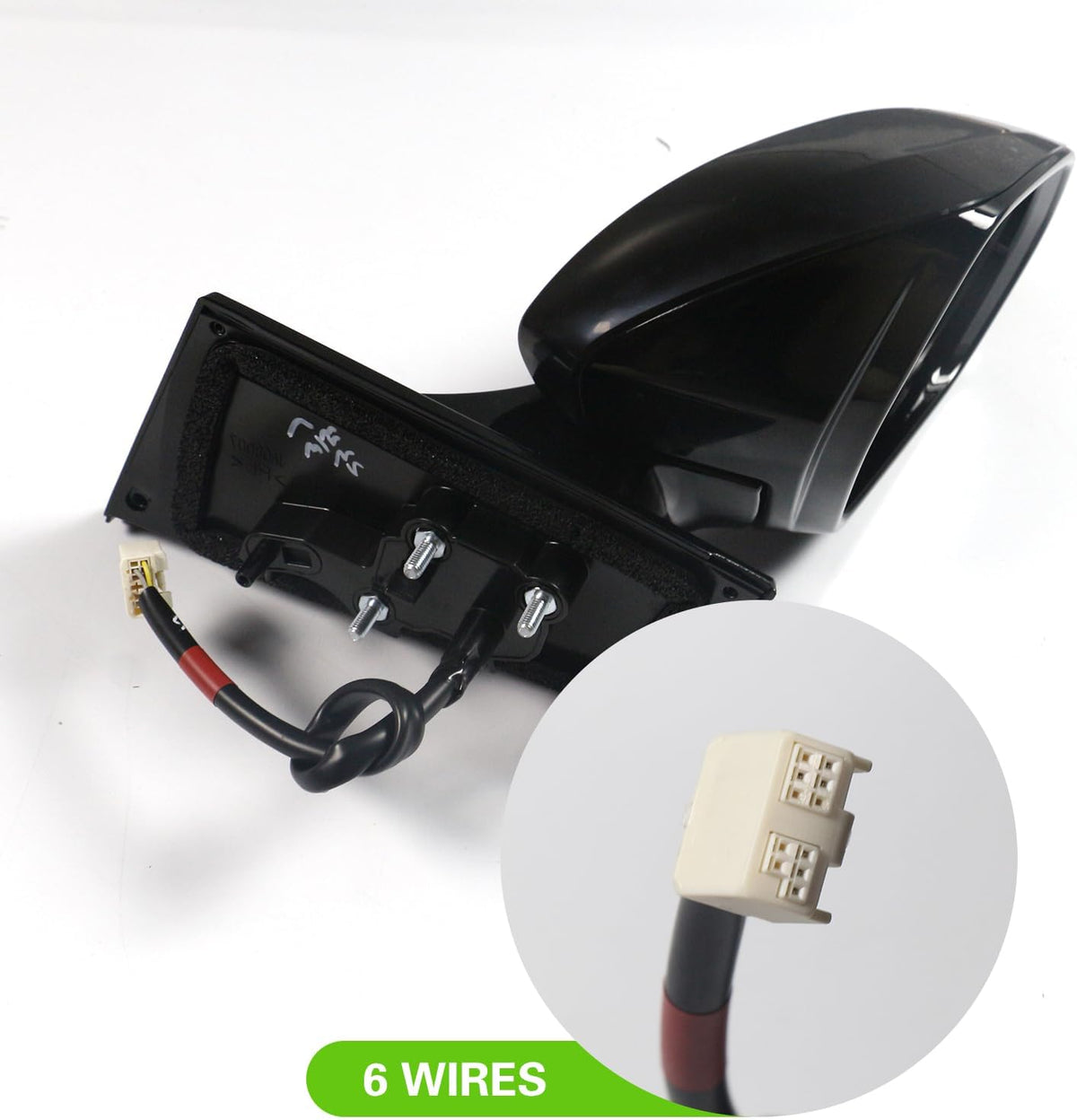 Side Mirror Right Passenger Side Car Door Mirror for TOYOTA PRIUS 2016-2024,POWER Adjustable HEATED Glass ReplaceTO1321357 8791047420 BLIND SPOT MONITOR,Manual Folding BLACK(RH)- 6 Wires