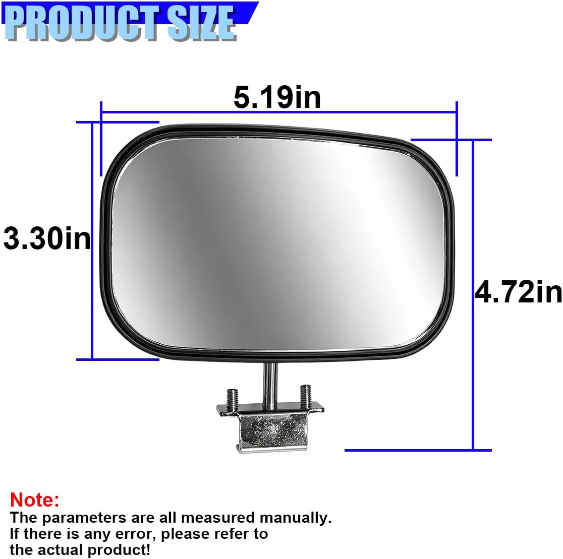 2PCS Car Blind Spot Side Mirror, Adjustable Wide Angle Reversing Auxiliary Mirror with Screw Fixation, Universal Expanded Vision Modification Accessories for Car, Truck, SUV (Black)