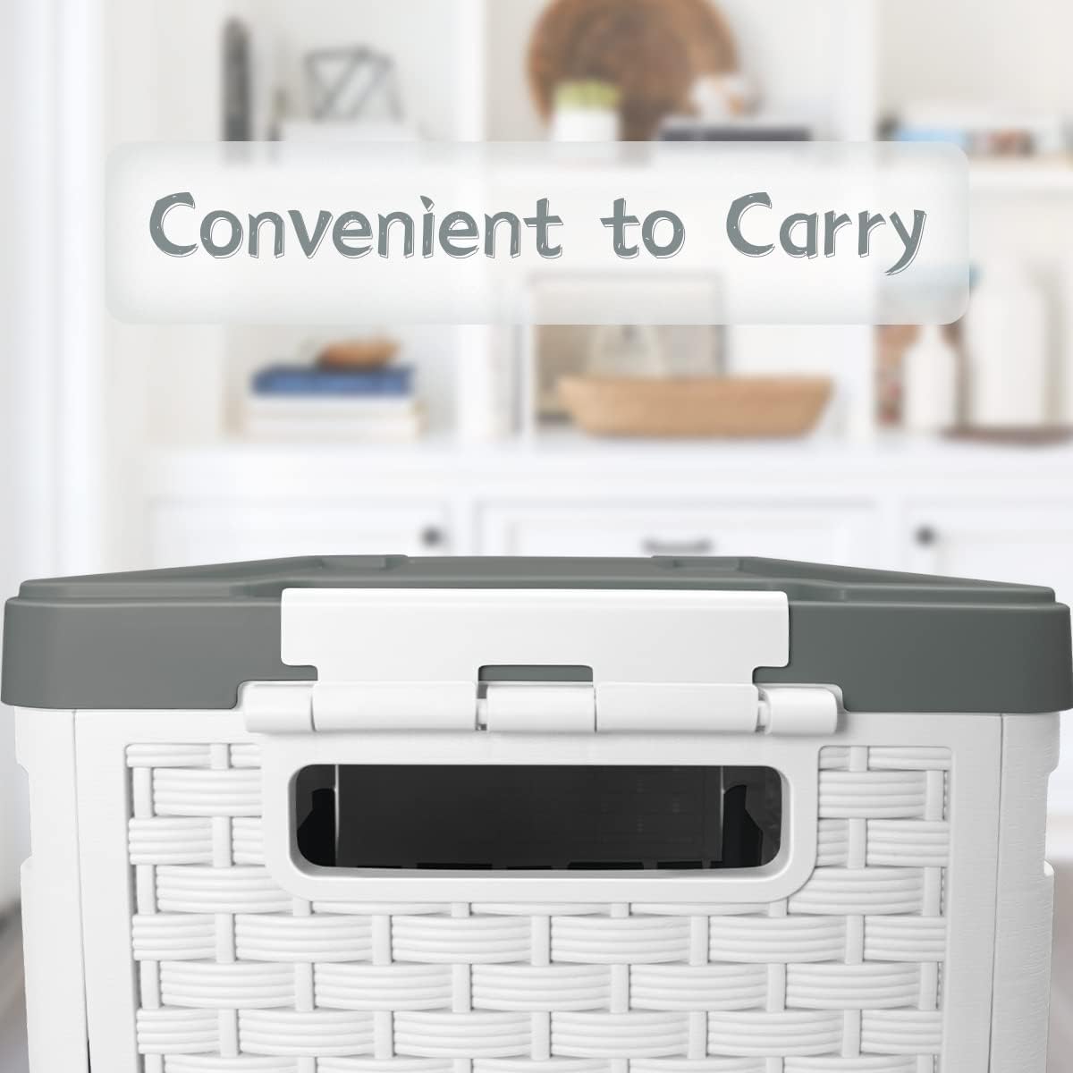 TOPCJ Foldable Storage Bins with Lids,Closet Organizer,Stackable Plastic Storage Containers with Secure Latching Buckles,Perfect Organization for Home,home Office(Grey)