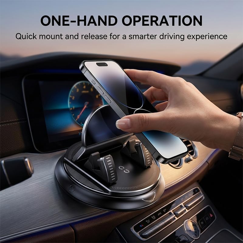Car Phone Holder for Dashboard, 360 Degree Rotation Car Phone Mount