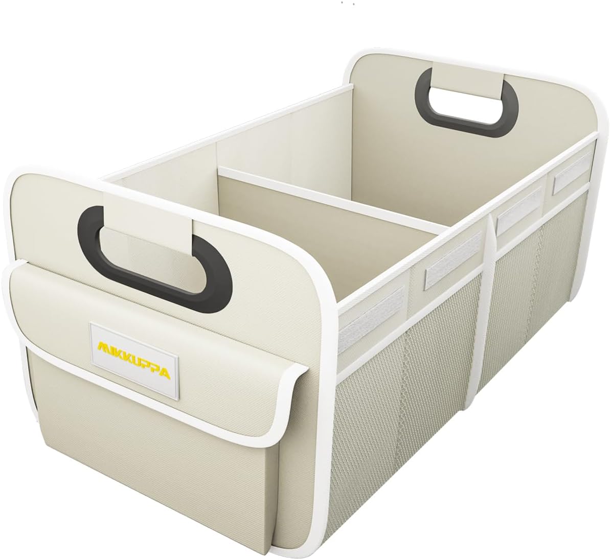 MIKKUPPA Car Trunk Organizer - 70L Collapsible Trunk Organizer with Reinforced Handles for Groceries, Car Storage Organizers for SUV Auto Truck Van with Non Slip Bottom (White)