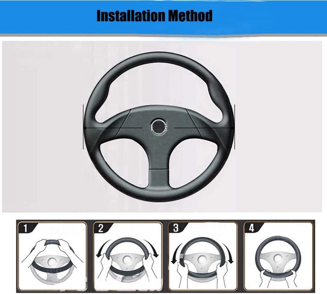 Valleycomfy Steering Wheel Covers Universal 15 inch - Genuine Leather