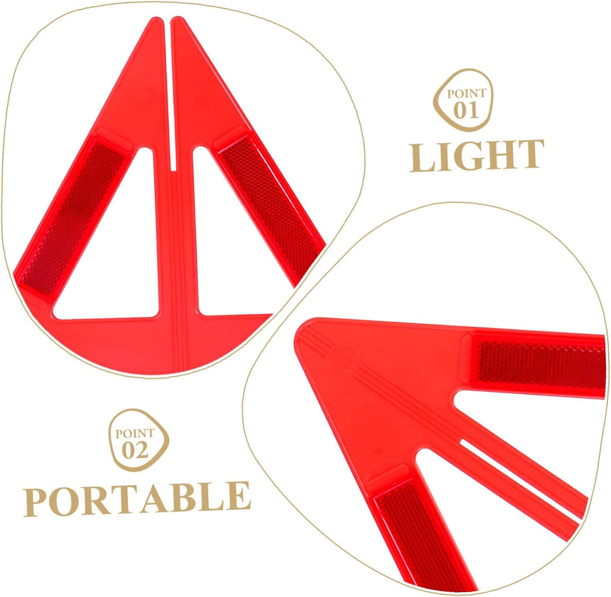 Foldable Reflective Triangle Road Warning Sign for Car Emergencies