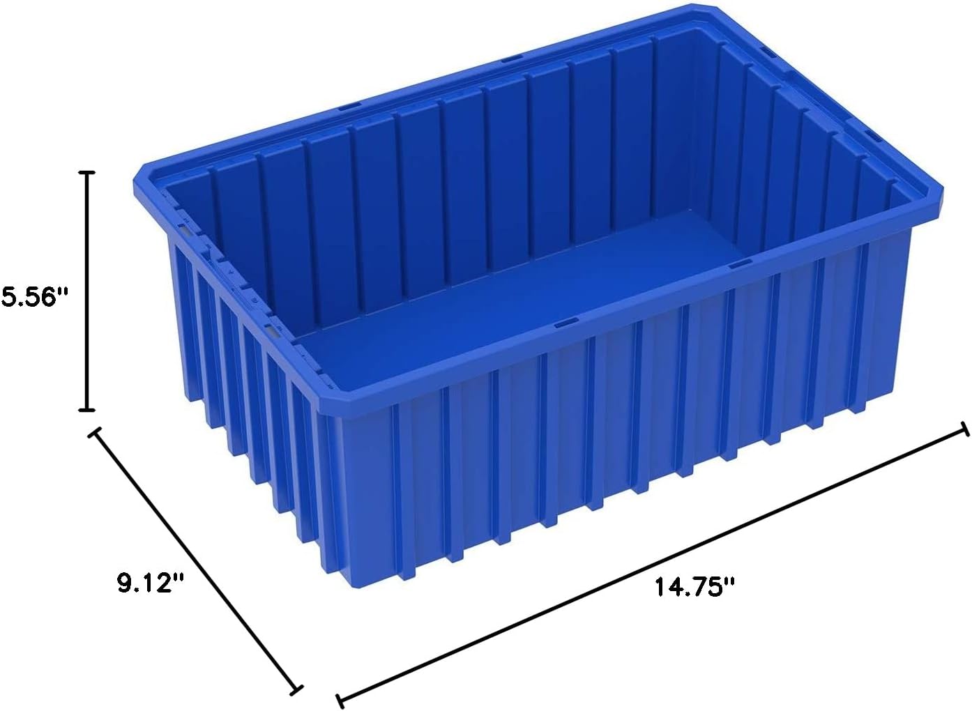 Akro-Mils 33166 Akro-Grid Plastic Slotted Dividable Modu Box Stackable Grid Storage Tote Container, (16-1/2-Inch L x 10-7/8-Inch W x 6-Inch H), (8 Pack), Blue (33166BLUE)