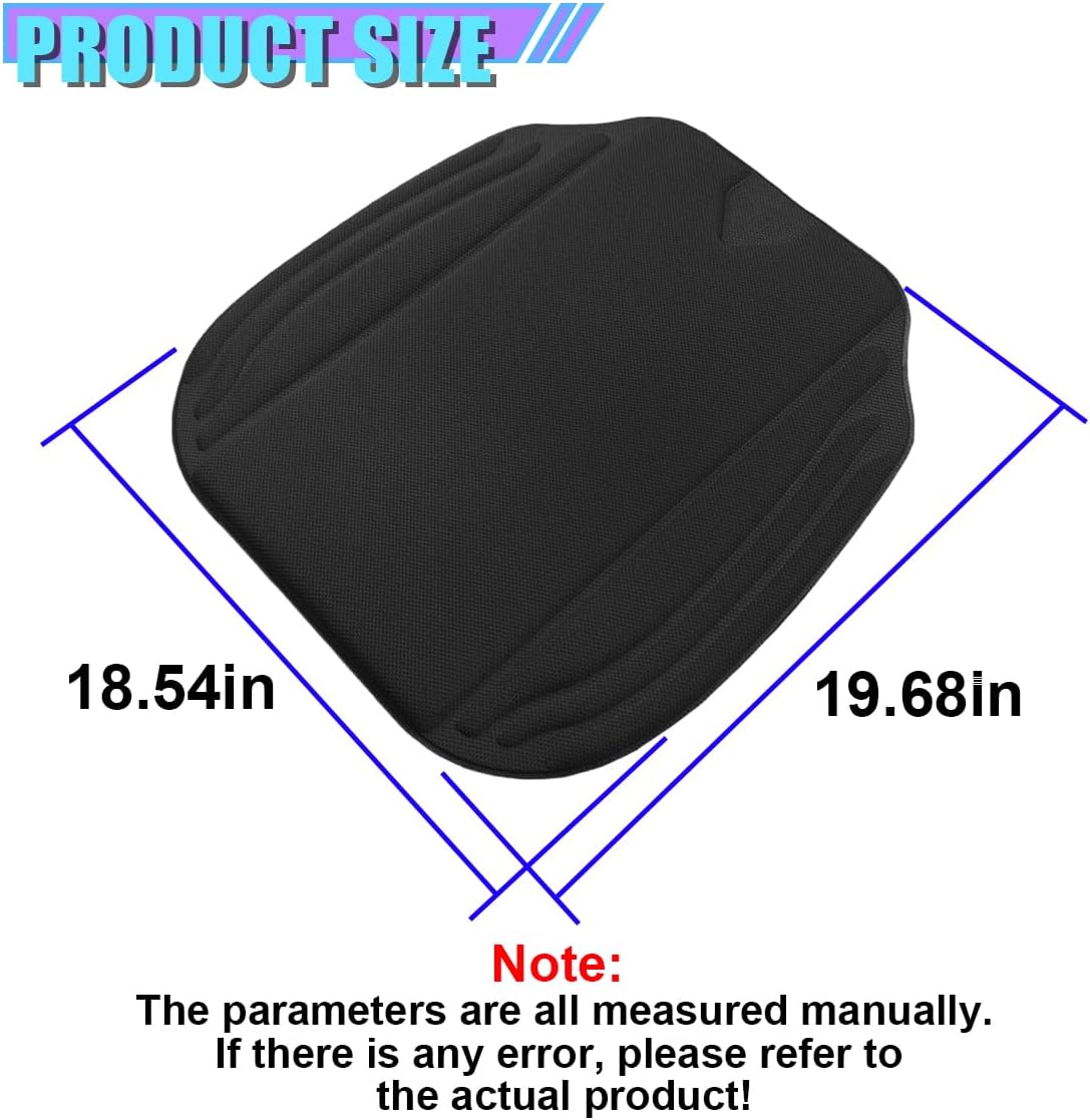 Car Seat Cushion Pad, Comfort Breathable Automotive Seat Protector with Non Slip Bottom, Universal Vehicle Interior Pressure Relief Mat for Car, Office, Home (Black)