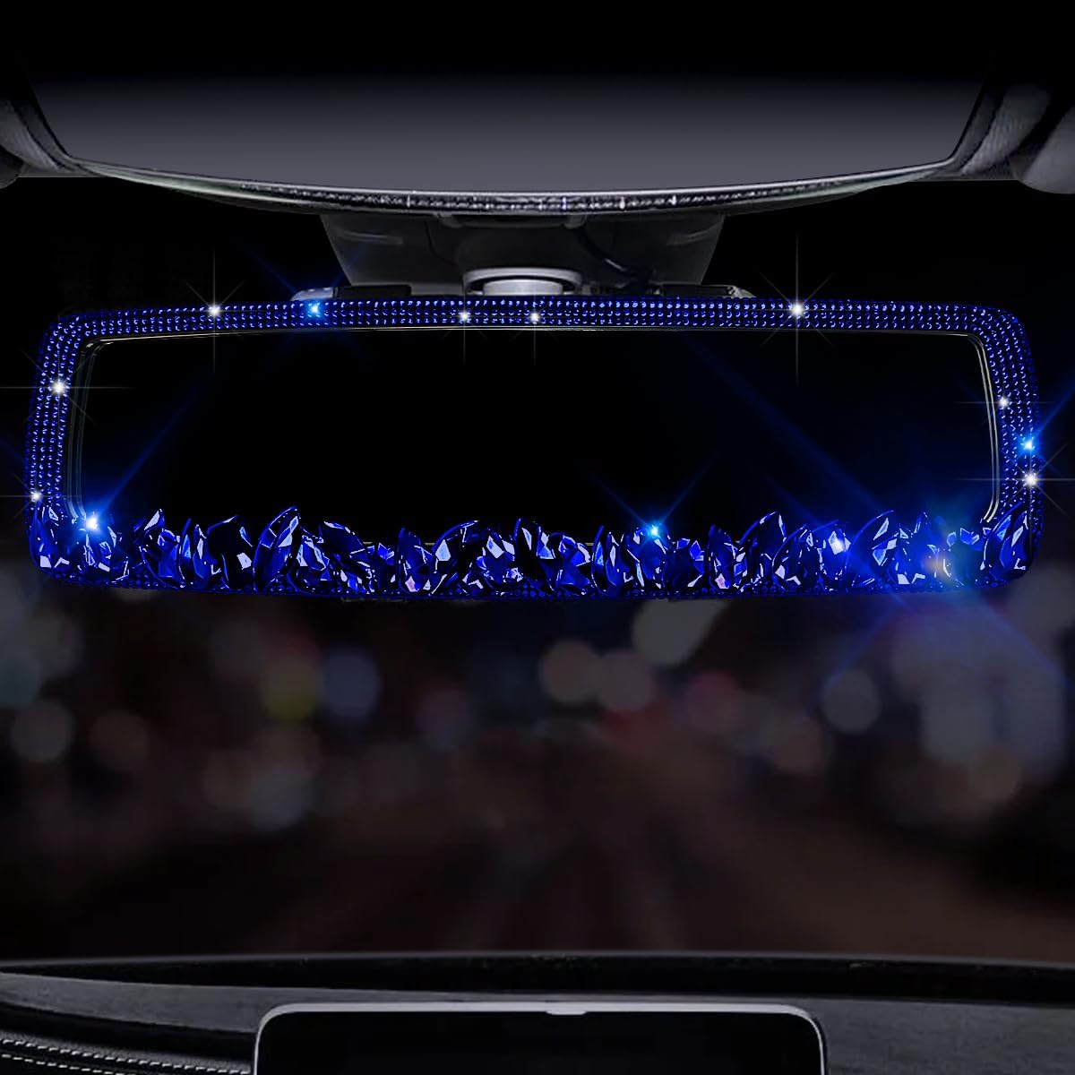 Bling Car Rearview Mirrors Decorations Rear View Mirror with HD Glass Rhinestones Automotive Interior Mirrors diamond Bling car Accessories for Women