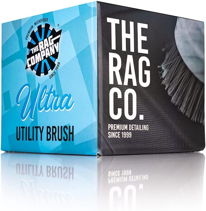 The Rag Company - Ultra Utility Brush - Car Wash Brush - Soft Nylon Bristles Perfect as an Interior, Wheel, or Tire Rim Cleaner - Sturdy and Effective Grip for All Detailing Purposes