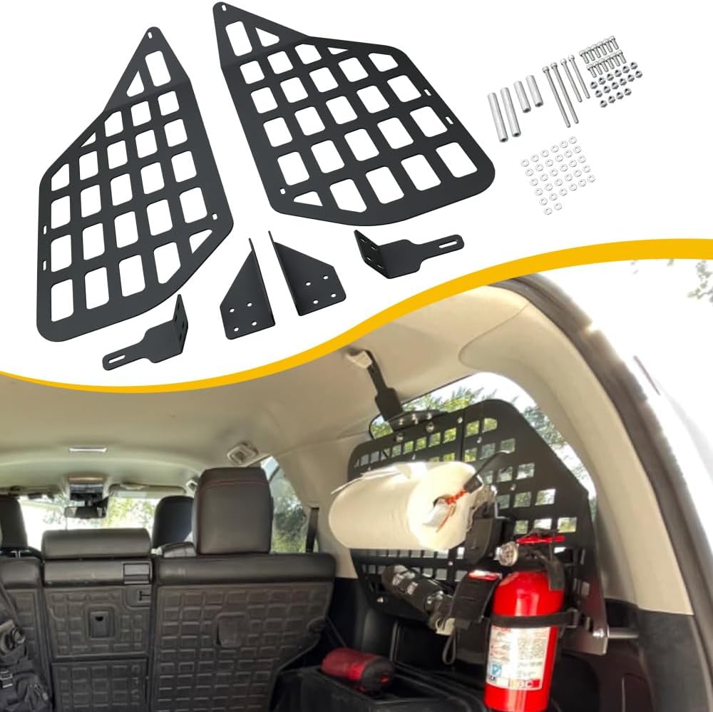 Rear Window Molle Panels Fit for Toyota 4Runner 2010-2024 Modular Storage Panel System Rear Cargo Rack Interior Trunk Storage Shelf Accessories
