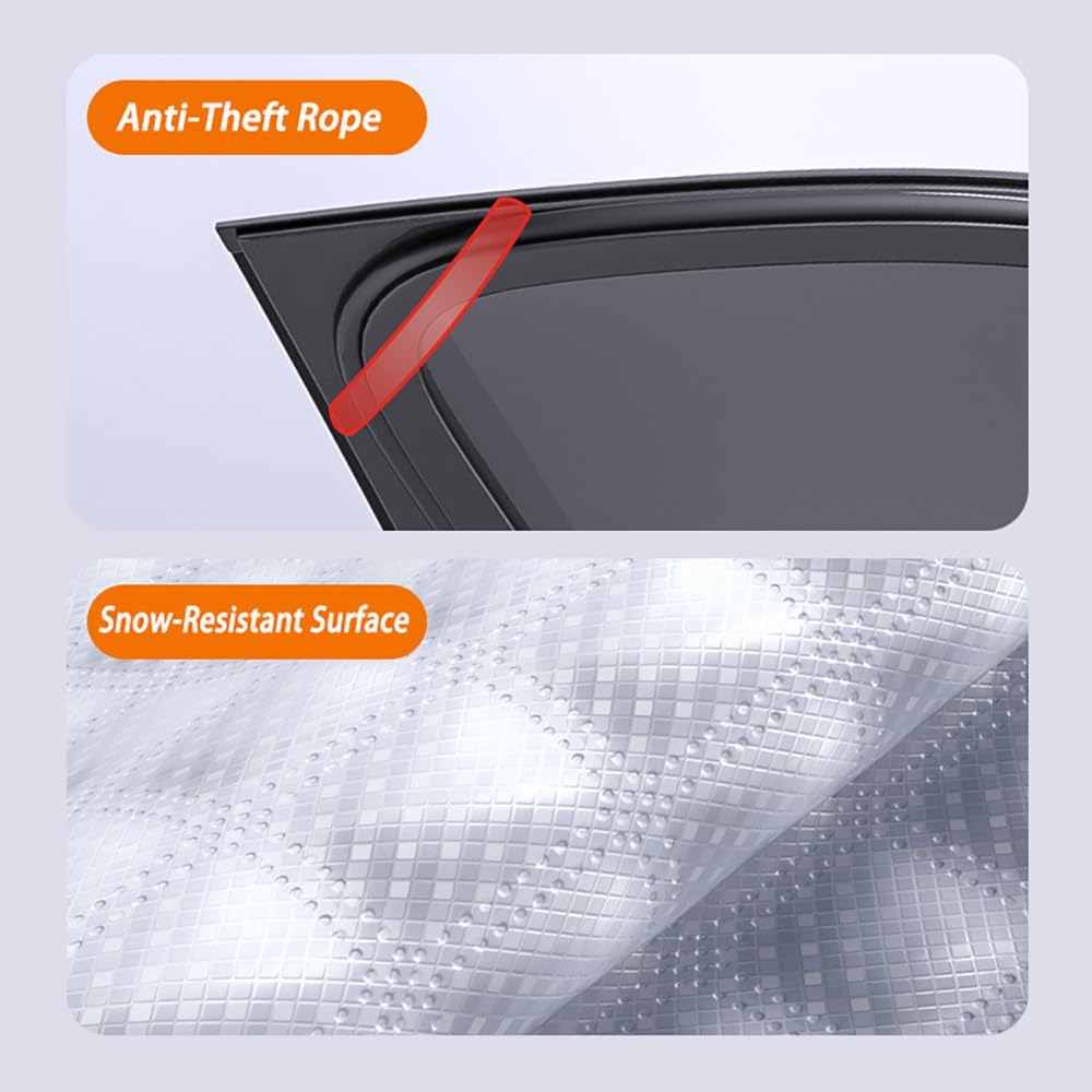 3-Side Winter Car Windshield Snow Cover for Toyota Corolla Cross 2021-2025 SUV 5-Seater, Sun Rain Snow Frost Protector with Magnetic Edges & Mirror Covers,L(175 * 115cm)