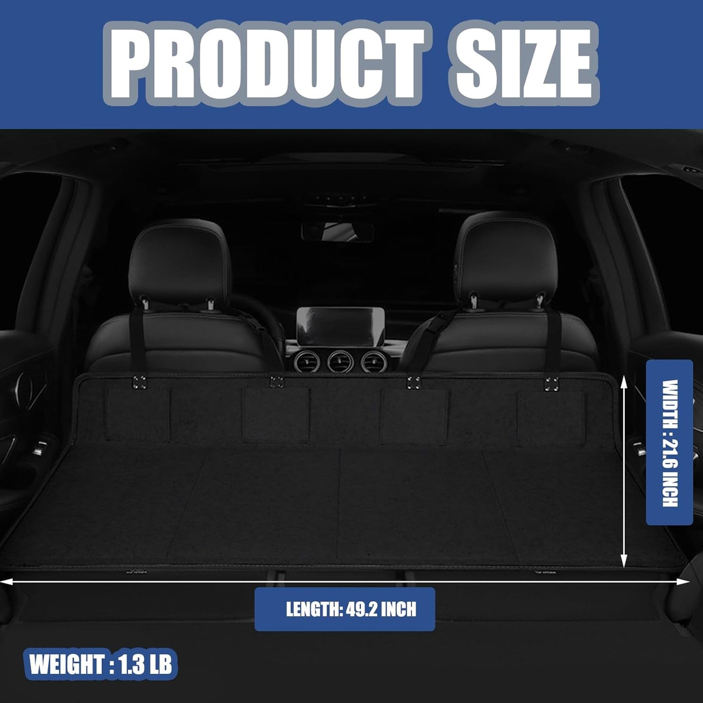 QISHENG Car Camping Bed Extension Board - Foldable SUV Mattress & Back Seat Extender for Travel, Portable Trunk Mat with Headrest, Sleeping Accessory