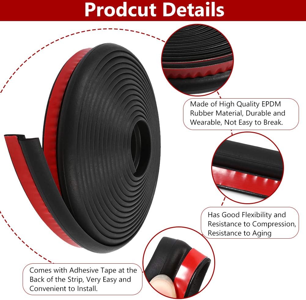 Z Shape Universal Rubber Seal Protector Guard Strip, Keenso Car Door Rubber Seals Trim Seal Door Guards Weatherstrip for Car Window Door Engine Cover, Length