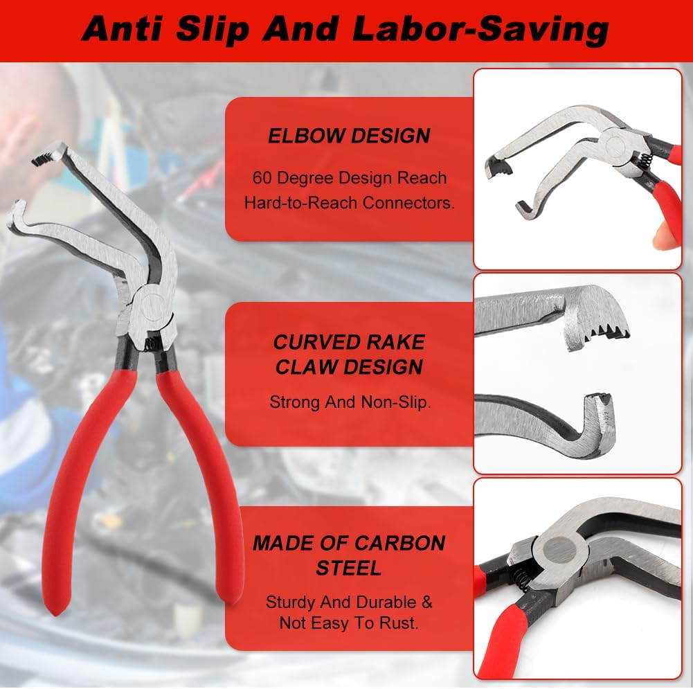 4 Pieces Electrical Disconnect Pliers for Cars, Electrical Connector Separator Tool and Automotive Connector Disconnect Pliers - with Storage Case