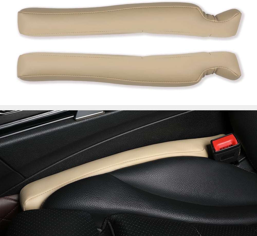 2Pack Leather Car Seat Gap Filler – Anti-Drop Console Organizer, Scratch-Resistant Waterproof Easy to Clean, Fits 90% Vehicles Without Blocking Seat Movement