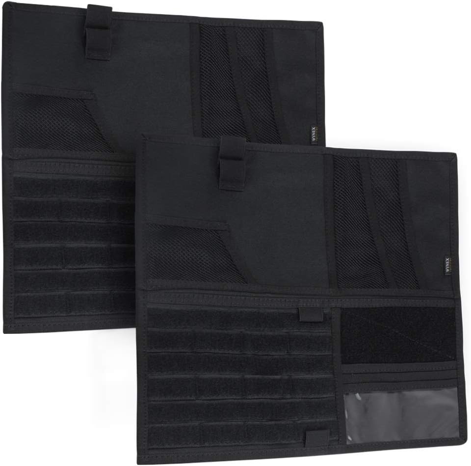 WYNEX Car Sun Visor Organizer with Double-Sided Folding MOLLE Panel, Auto Sun Visor Storage for Essentials & Tactical Gear, Compatible with Cars, Pickup, Trucks, Vans, SUVs