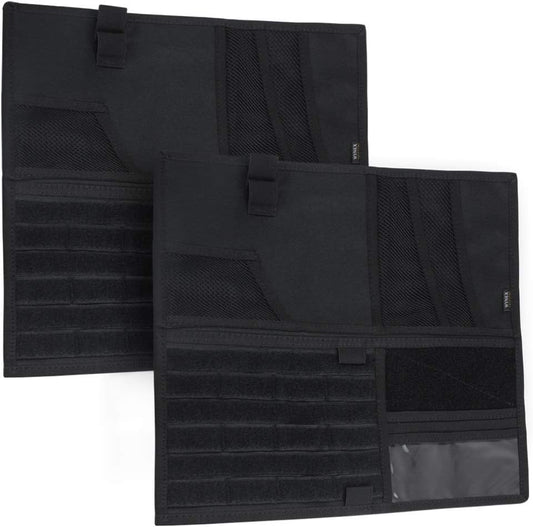 WYNEX Car Sun Visor Organizer with Double-Sided Folding MOLLE Panel, Auto Sun Visor Storage for Essentials & Tactical Gear, Compatible with Cars, Pickup, Trucks, Vans, SUVs