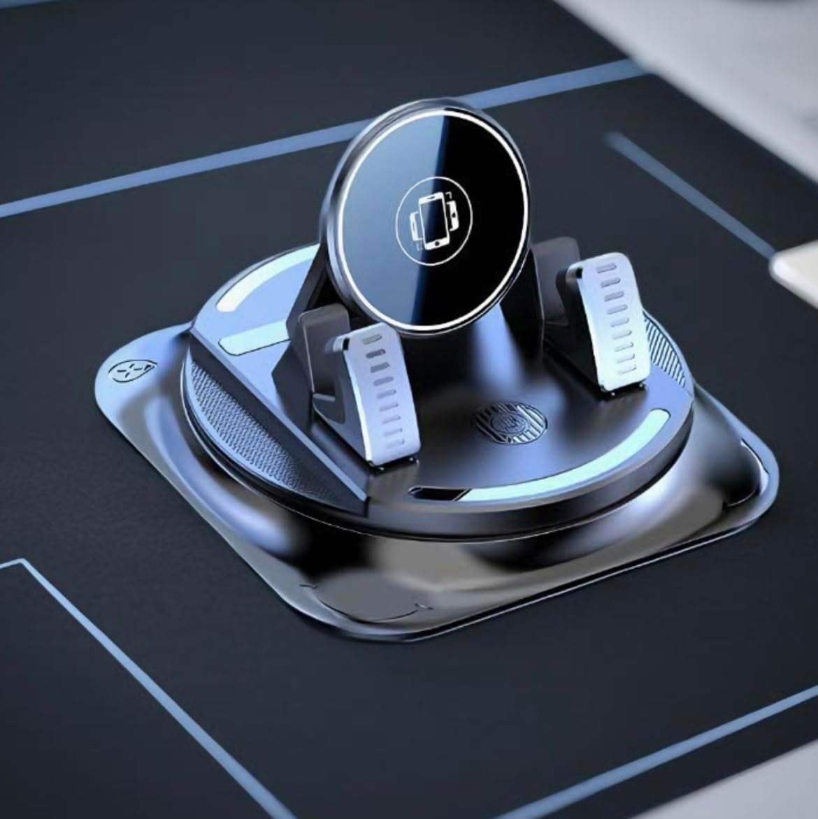 New 360°Dashboard Car Phone Holder,Dashboard Phone Holder with Vacuum Suction Technology Essential Phone Holders with Strong Suction Cup for All Smartphones,Universal Windshield Adhesive Mount(1 PCS)