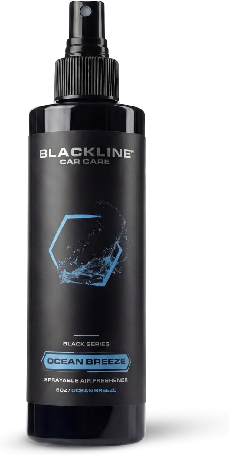 Blackline Car Care - Ocean Breeze Car Air Freshener Spray, Premium Odor Eliminator for Cars, Trucks, RVs, SUV, or Home Use - 8 fl OZ - Air Freshener - Ocean Breeze Spray