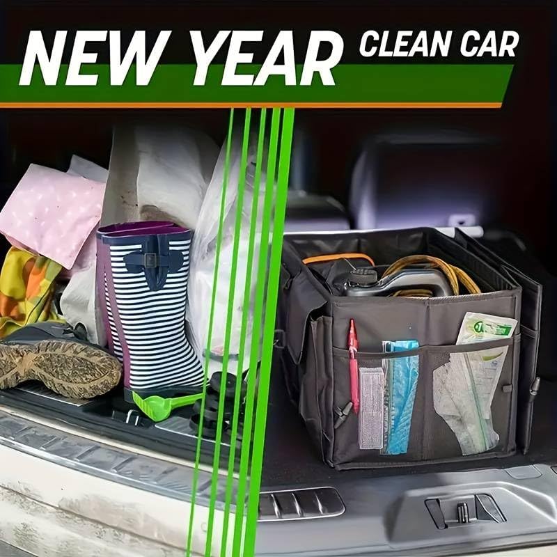 Premium Collapsible Car Trunk Organizer | Durable Multi-Section Vehicle Storage