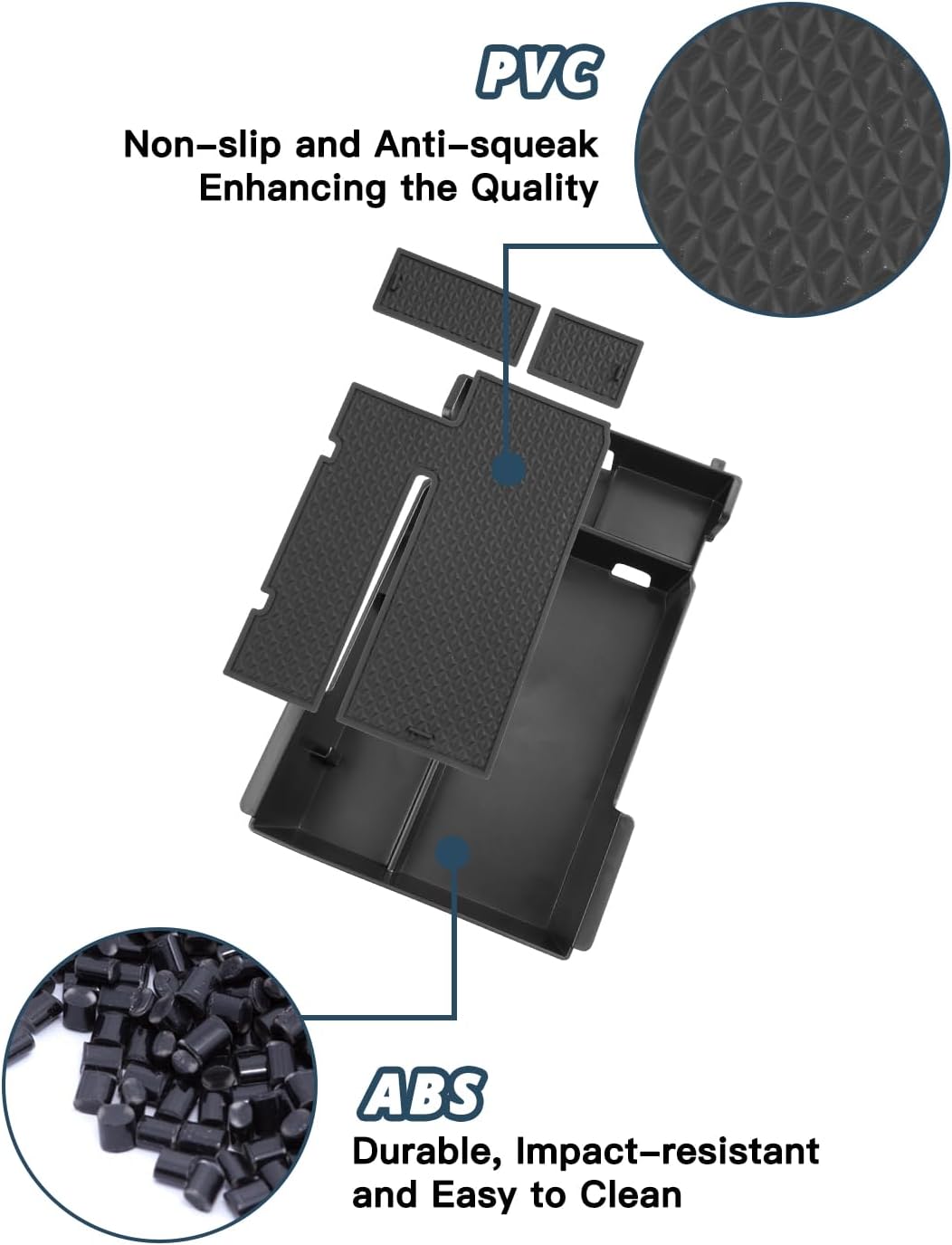 Ruiya 2019-2025 2026 Mazda3 Center Console Organizer for Mazda3 Hatchback/Sedan Accessories ABS Material Armrest Console Organizer Compatible with 2019-2022 2023 2024 2025 2026 Mazda Mazda3