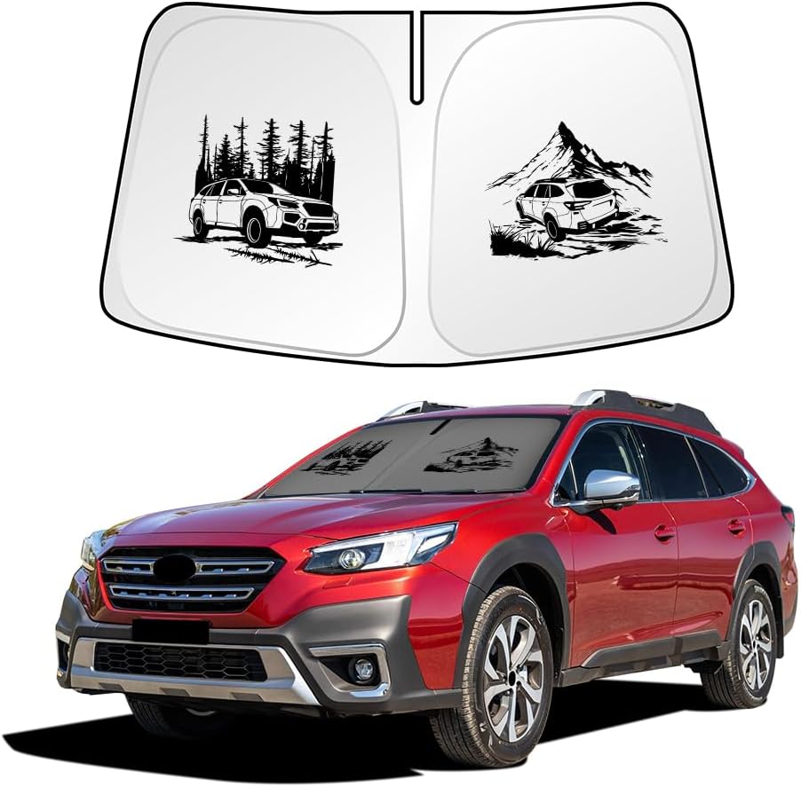 Windshield Sunshade Compatible with Subaru Outback Blocks UV Rays Sun Visor Protector Foldable Front Window Sun Shield (Outback)
