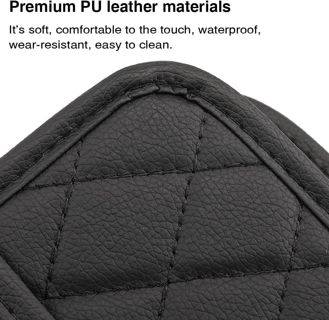 Car Back Seat Organizer, Hanging PU Leather Car Storage Bag, Compatible with Most Vehicles Interior Accessories Organizer (Black(2Pack))