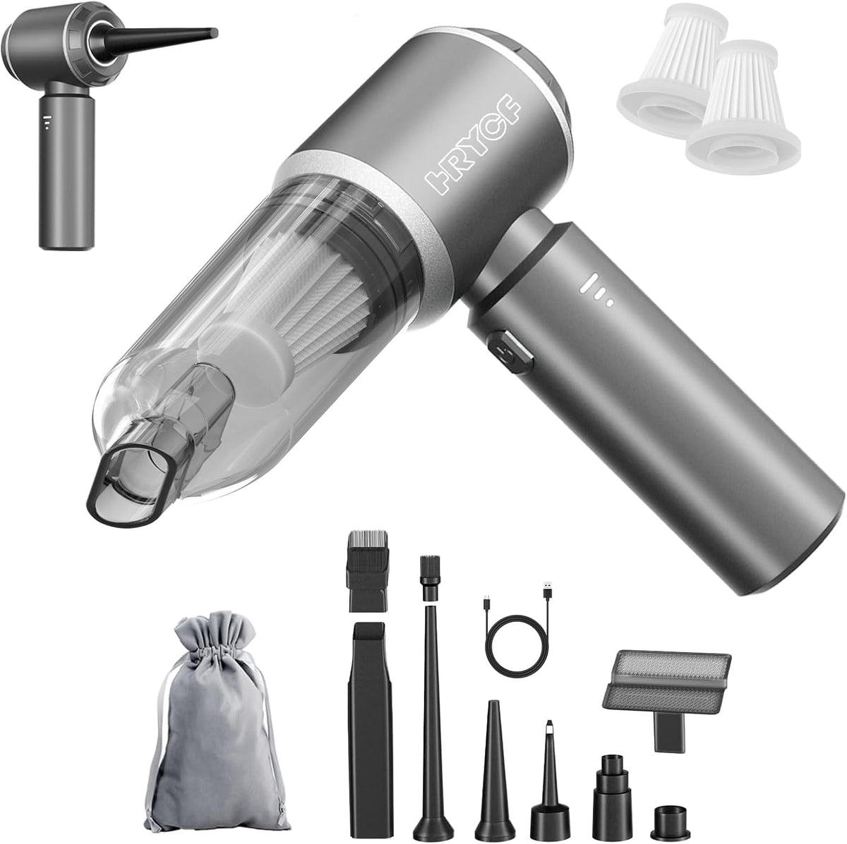 Handheld Cordless Professional 4-in-1 Car Vacuum Cleaner with Digital Display, 20000Pa Powerful Handheld Vacuum, Portable Cordless Vacuum with Brushless Motor & Crevice Tool for Car Home Office Pet
