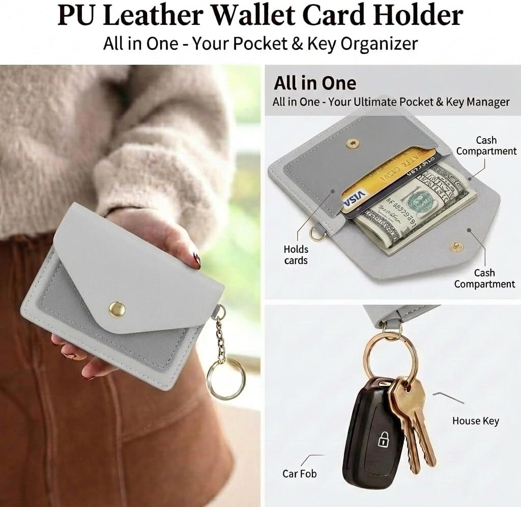 BIHRTC Silicone Key Ring Bracelets Wristlet Keychain Wallet with Net Chapstick Holder for Women