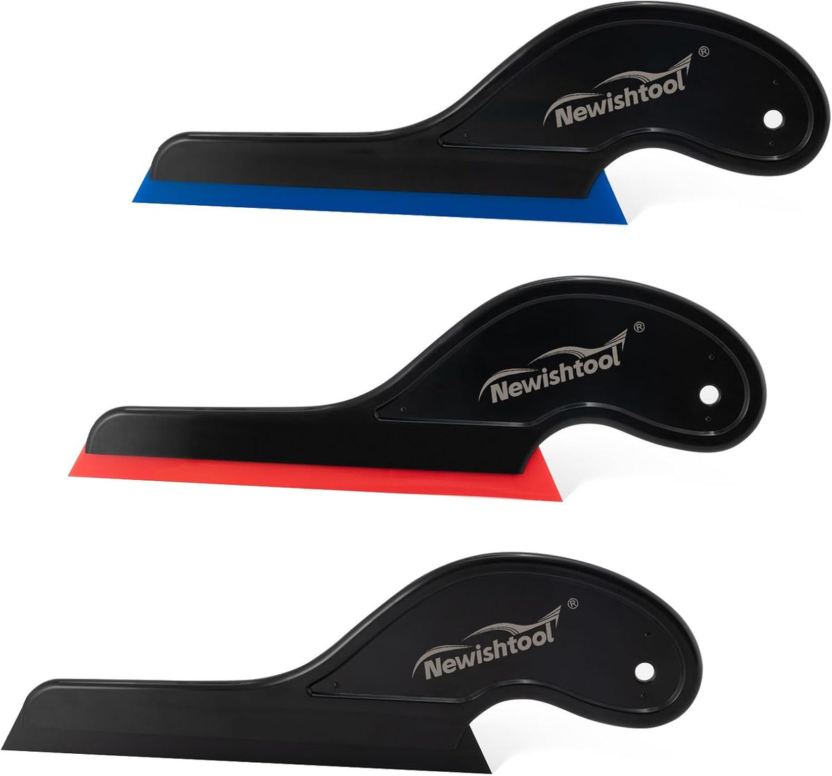 NEWISHTOOL Window Tint Tools, 3 PCS Side Wiper Swiper Silicone Squeegee