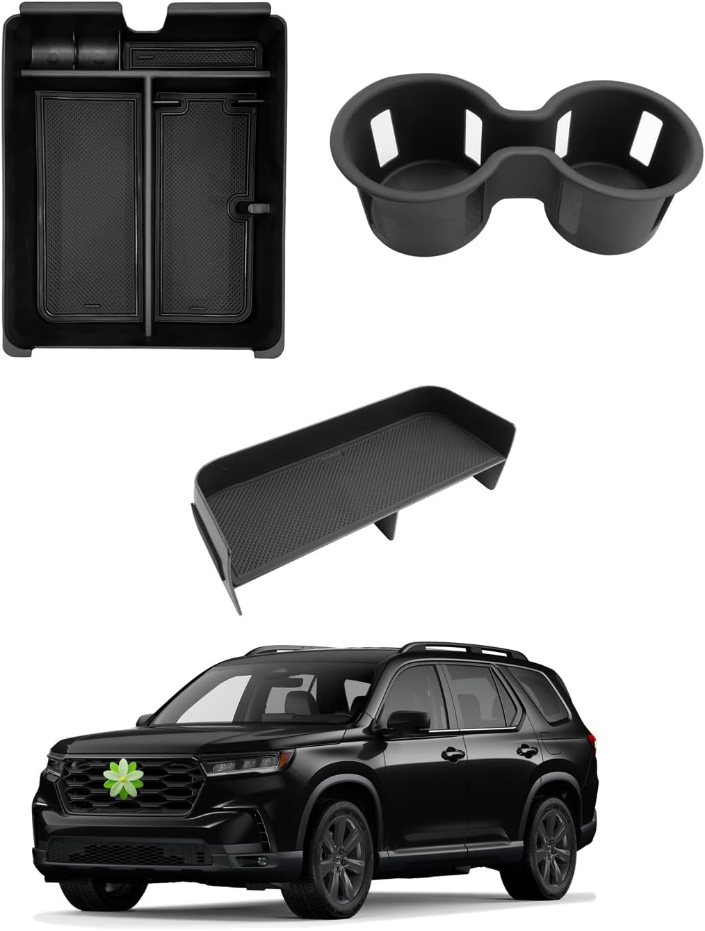2026 Passport Center Console Organizer for Honda Passport 2026 Accessories Cup Holder & Center & Central Console Organizer Compatible with 2026 Honda Passport RTL/TrailSport/TrailSport Elite(3PCS)