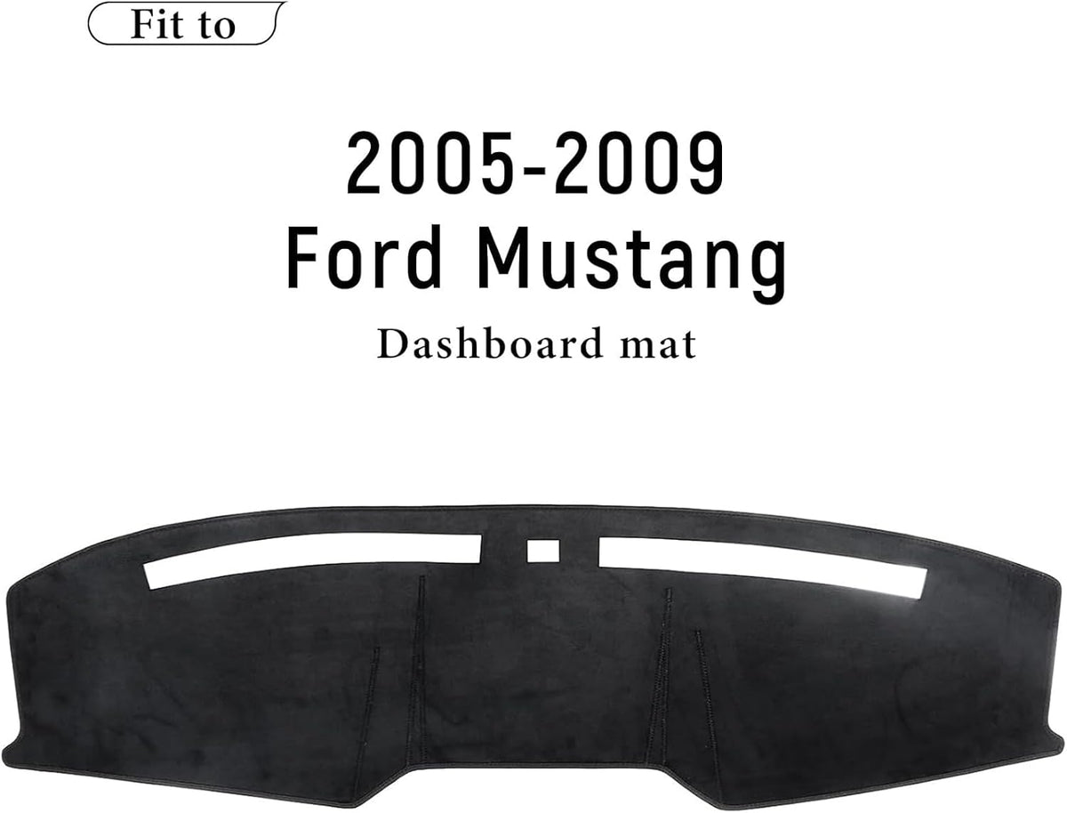 Flannel Dash Cover Dashboard Cover Pad Mat Custom Fit for Ford Mustang 2005 2006 2007 2008 2009 Car Dashmat Accessories Black