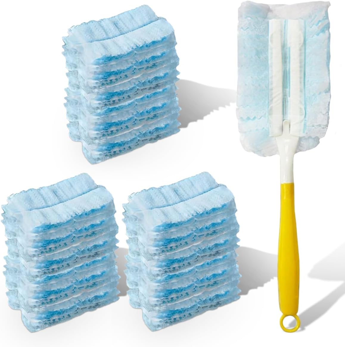YoRise Duster Refills, Microfiber Cleaning Tools with 1 Handle, Heavy Duty Electrostatic Duster Replacement Head, Disposable Cleaning Supplies for Car, Kitchen, Bedroom, Furniture, Blinds(30PCS)