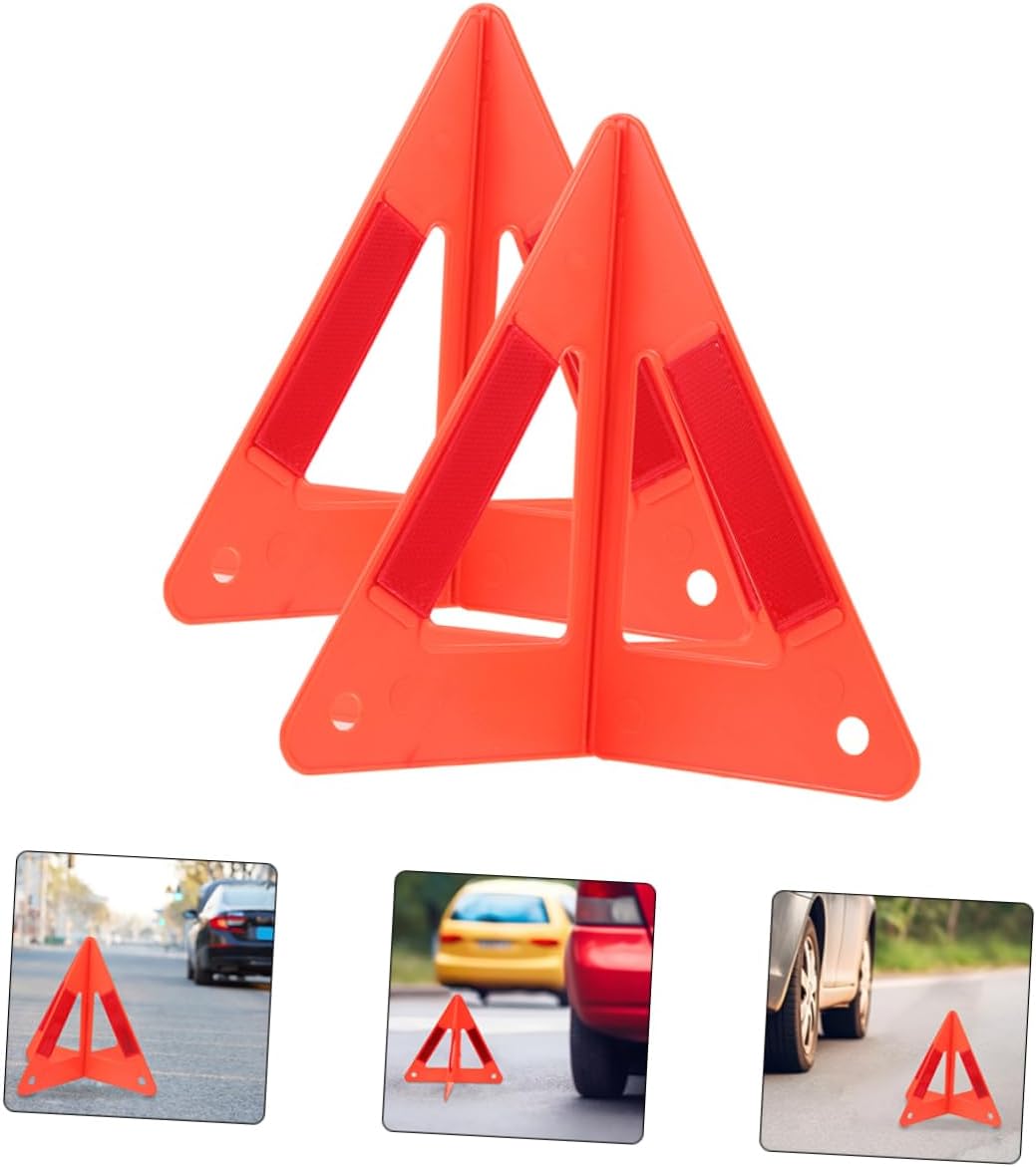 Unomor 3 Pack Foldable Warning Triangle Reflective Roadside Safety Sign