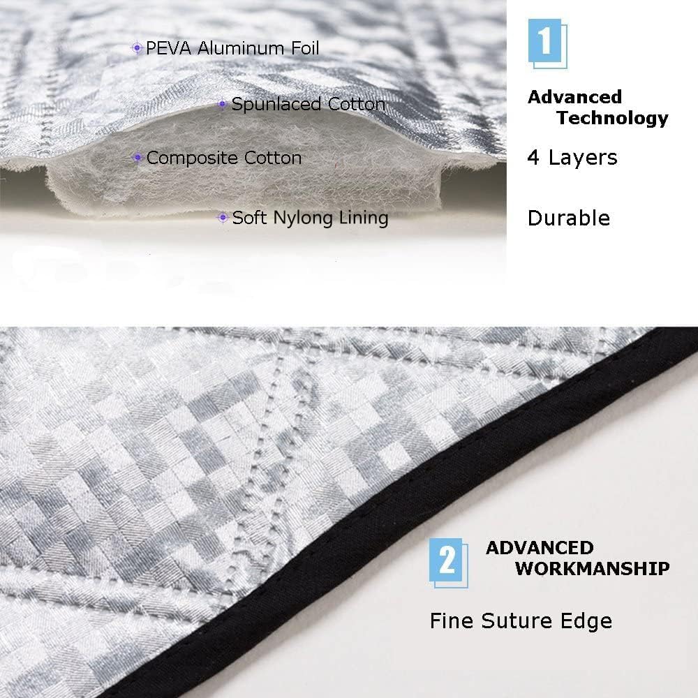 Beicarin Car Windshield Cover, Heavy Duty Thick Protective Windscreen Cover - Snow Ice Frost Sun UV Dust Water Resistent - Pefect Fit for Cars SUVs All Years Summer/Winter